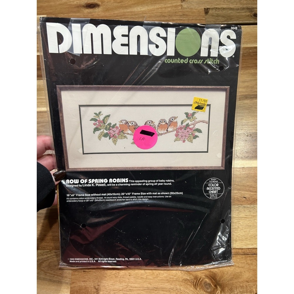 Dimensions‎ Row Of Spring Robins Counted Cross Stitch 3648 Birds Sealed 16x6